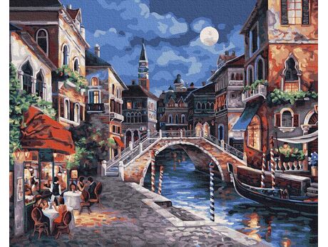 Nächtliches Venedig malen nach zahlen