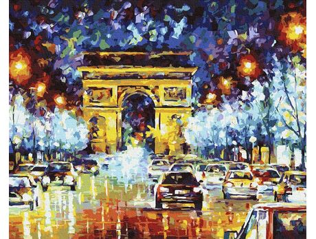 Abend in Paris malen nach zahlen
