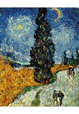 Die Straße mit Zypressen und einem Stern (Van Gogh) 40x50cm