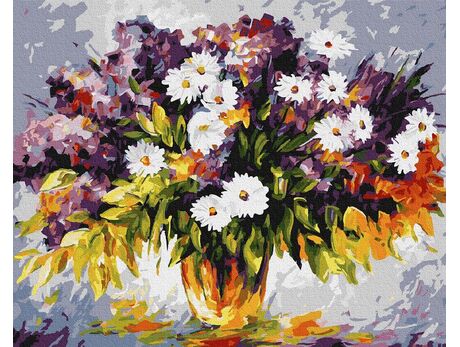 Blumenstrauß aus Wildblumen malen nach zahlen