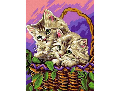 Katzen im Korb malen nach zahlen