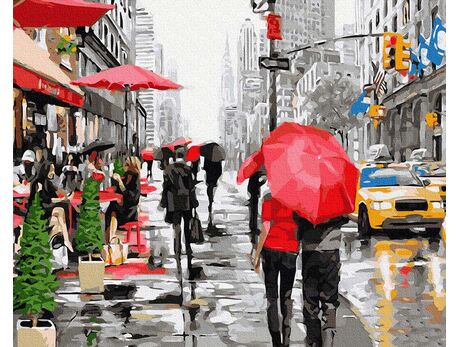 Regen in New York malen nach zahlen