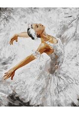 Ballerina in weiß 40x50cm