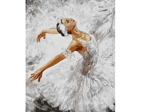 Ballerina in weiß 40x50cm