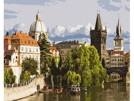 Moldau in Prag malen nach zahlen