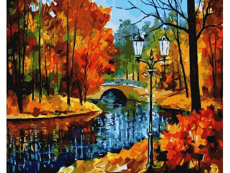 Park im Herbst malen nach zahlen