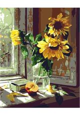 Sonnenblumen am Fenster 40x50cm