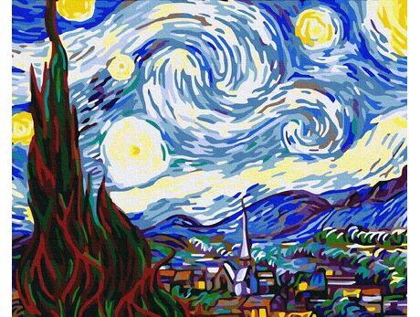 Sternennacht (Van Gogh) malen nach zahlen