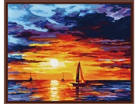 Sonnenuntergang am Meer malen nach zahlen