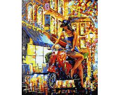 Mädchen auf Motorroller