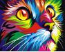 Regenbogen-Katze malen nach zahlen