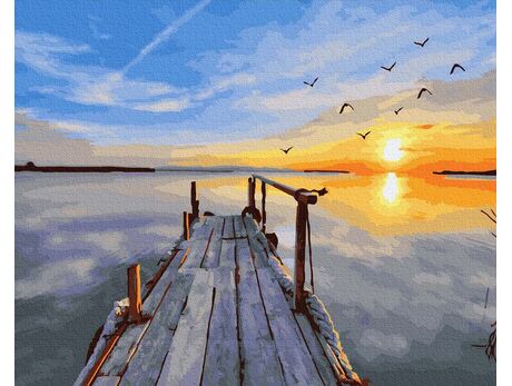 Sonnenuntergang in der Lagune 40x50cm malen nach zahlen