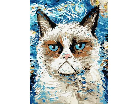 Katze im Van-Gogh-Stil malen nach zahlen