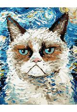 Eine Katze im Van-Gogh-Stil