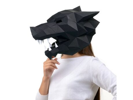 Wolfsmaske (schwarz) 3D Maske Papier Handwerk 3d Modelle papier handwerk 3d modelle