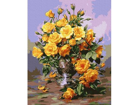 Gelbe Rosen malen nach zahlen