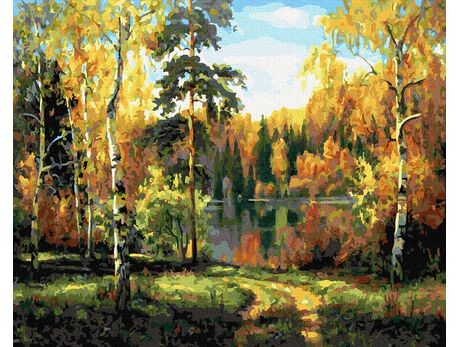 In den Herbstwäldern malen nach zahlen