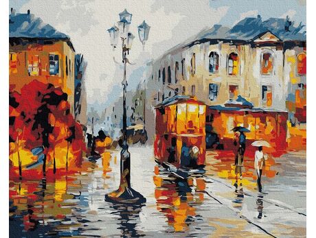 Straße nach dem Regen malen nach zahlen