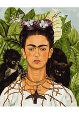 Frida Kahlo. Dornenhalskette und Kolibri-Porträt
