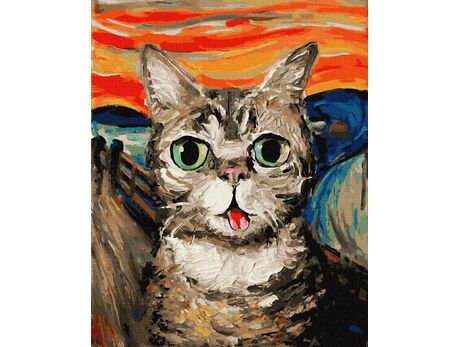 Der Schrei - Katzenversion malen nach zahlen