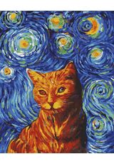 Rothaarige Katze im Stil von van Gogh