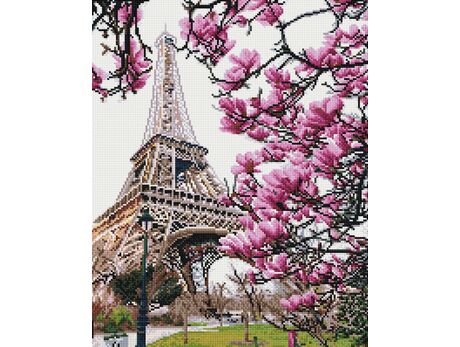 Eiffelturm unter Blumen diamond painting