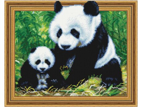 Panda mit Junge diamond painting