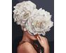 Hübsches Mädchen mit weißen Blüten 40x50cm malen nach zahlen