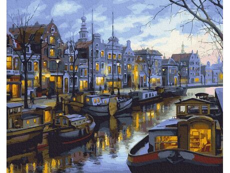Amsterdamer Grachten malen nach zahlen