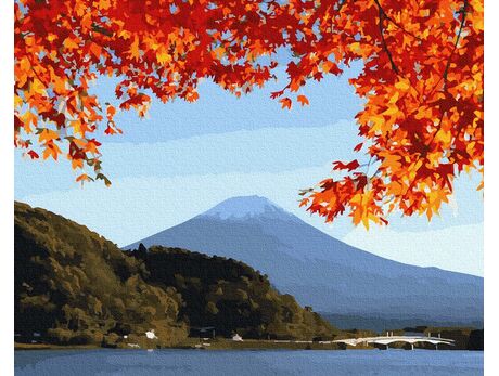 Der Berg Fuji im Herbst malen nach zahlen