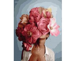 Versteckt hinter Blumen 40x50cm