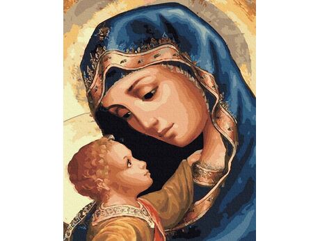 Jungfrau Maria und Jesus 50x65cm malen nach zahlen