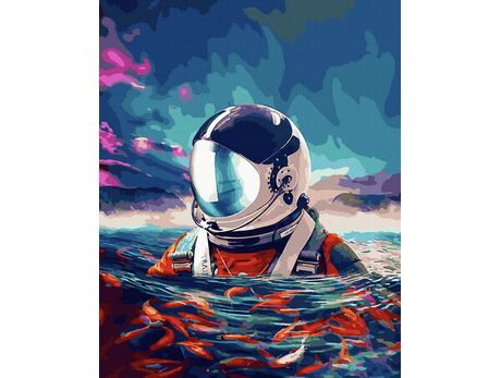 Astronaut im Ozean malen nach zahlen