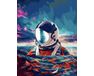 Astronaut im Ozean malen nach zahlen