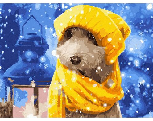 Schneehündchen 30x40cm