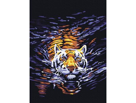 Schwebender Tiger malen nach zahlen