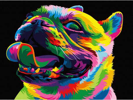 Regenbogen-Bulldogge malen nach zahlen