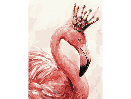 Gekrönter Flamingo malen nach zahlen