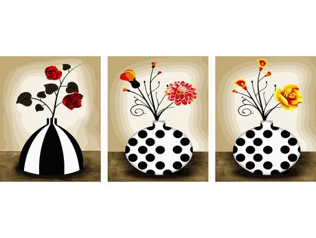 Blumen in Vasen malen nach zahlen