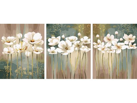 Weiße Blumen malen nach zahlen