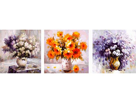 Eine Reihe von Blumensträußen malen nach zahlen