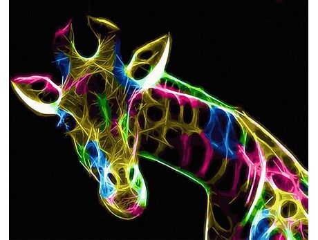 Neon-Giraffe malen nach zahlen