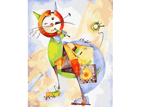 Katze im Stil von Wassily Kandinsky malen nach zahlen