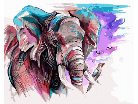 Der Elefant als Glücksbringer malen nach zahlen