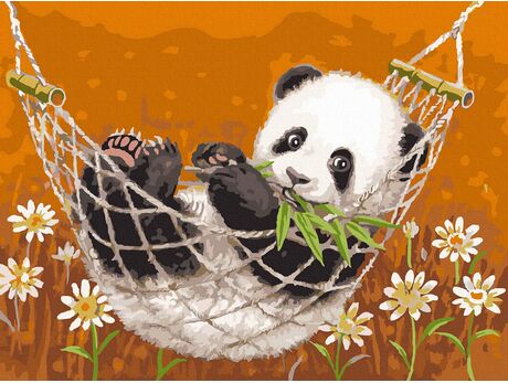 Hängender Panda malen nach zahlen