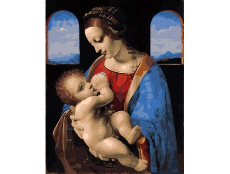Madonna Litta - Giovanni Antonio Boltraffio und Leonardo da Vinci malen nach zahlen