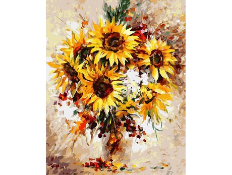 Ein Strauß Sonnenblumen 40x50 cm malen nach zahlen