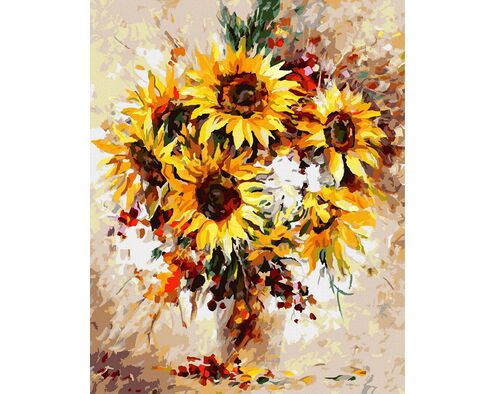 Ein Strauß Sonnenblumen 40x50 cm