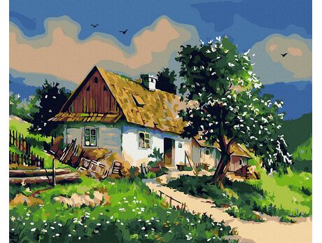 Ein Häuschen in den Bergen 40x50 cm malen nach zahlen