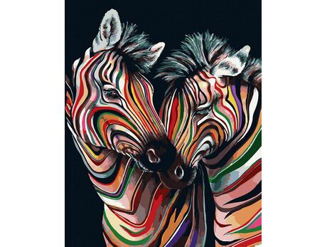 Colorful zebras 40x50 cm malen nach zahlen